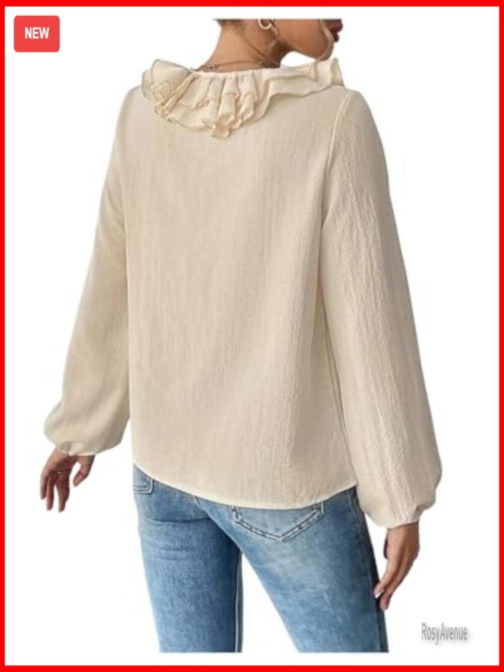 Ruffle Tie Front V Neck Blouse Chiffon Casual Work - Picture 2 of 7